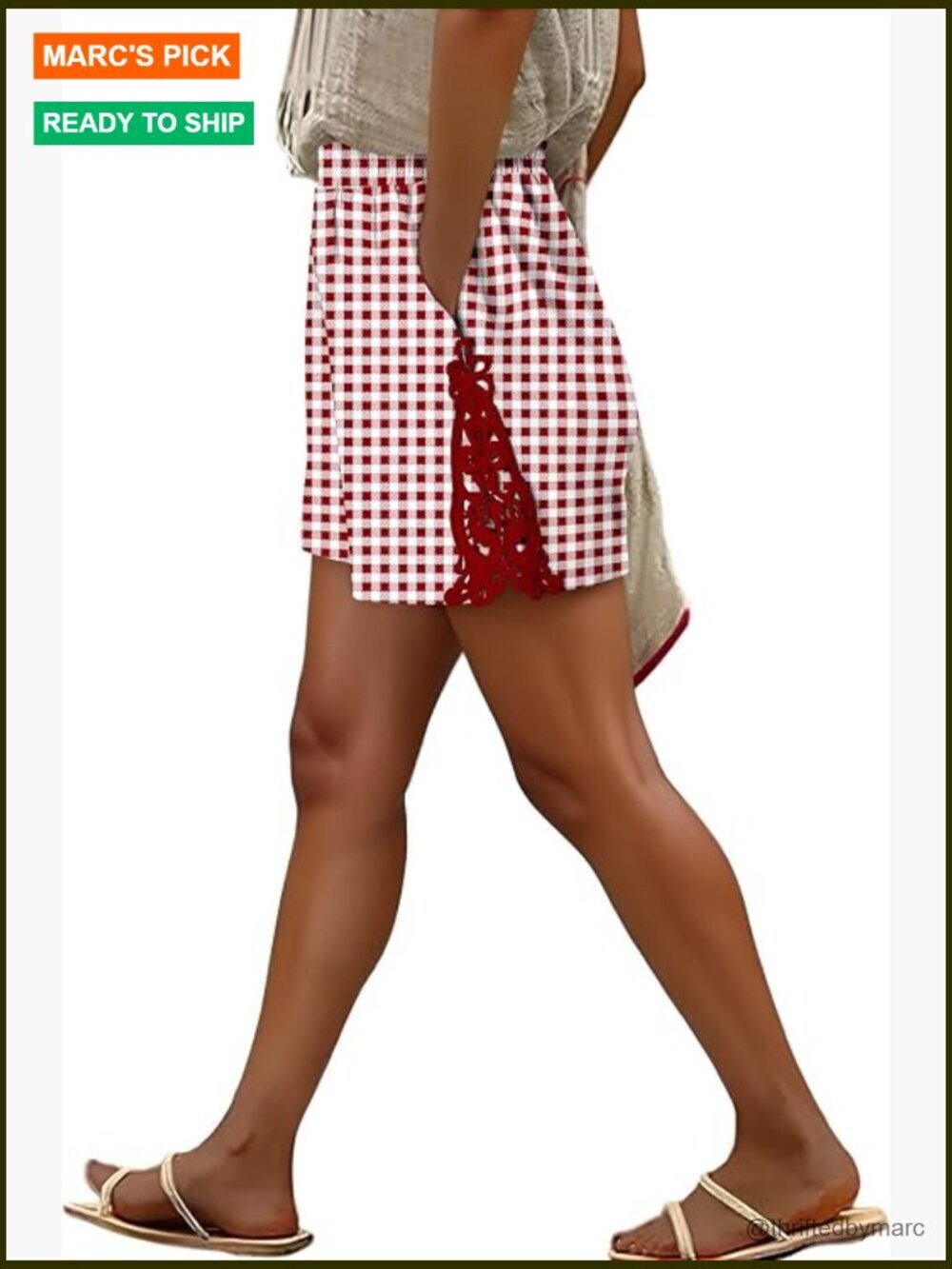 Casual Linen Shorts with Pockets Elastic Waist Summer
